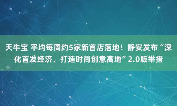 天牛宝 平均每周约5家新首店落地！静安发布“深化首发经济、打造时尚创意高地”2.0版举措