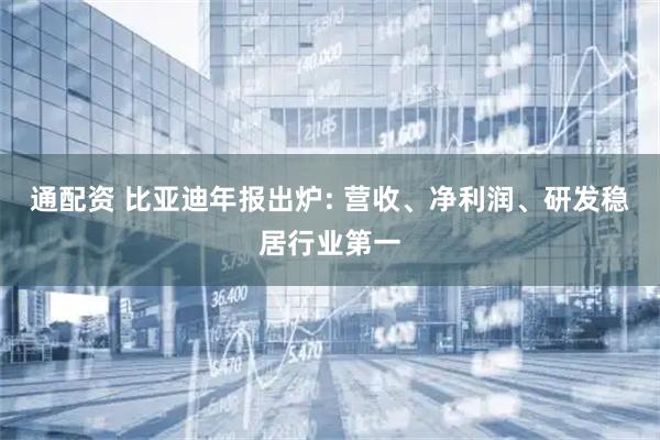 通配资 比亚迪年报出炉: 营收、净利润、研发稳居行业第一
